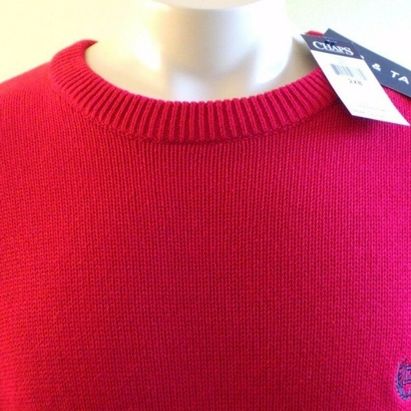 NWT Chaps men's Crewneck knit sweater 100% Cotton - Picture 4 of 6